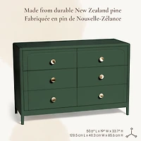 Commode à 6 tiroirs Briar - Vert