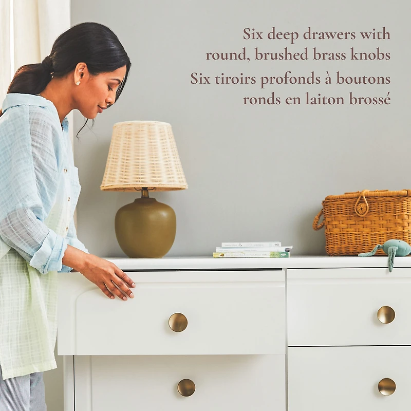 Briar 6-Drawer Nursery Dresser - White