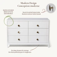 Briar 6-Drawer Nursery Dresser - White