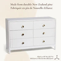 Briar 6-Drawer Nursery Dresser - White
