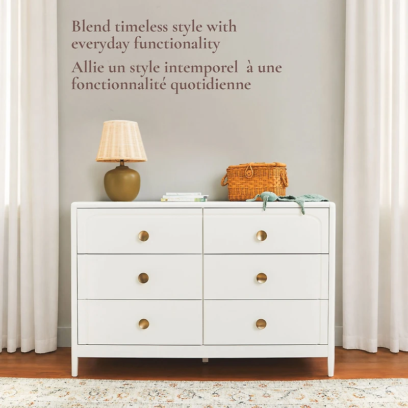 Briar 6-Drawer Nursery Dresser - White