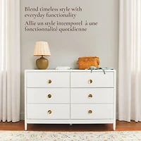 Briar 6-Drawer Nursery Dresser - White