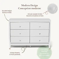 Commode 6 Tiroirs Aster - Blanc