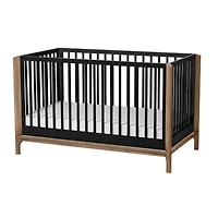 Laurel 4-in-1 Convertible Crib - Black/Walnut 