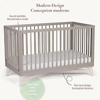 Couchette Convertible 4-en-1 Pala - Taupe/Blanc Lavé