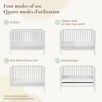 Aster 4-in-1 Convertible Crib - White 