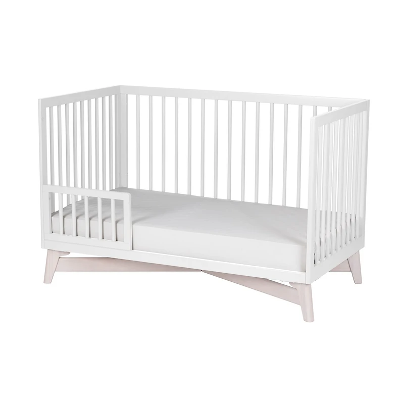 Toddler Bed Guardrail with Spindles - White