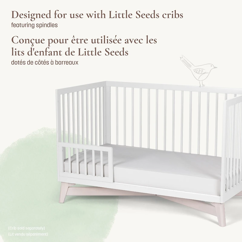 Toddler Bed Guardrail with Spindles - White