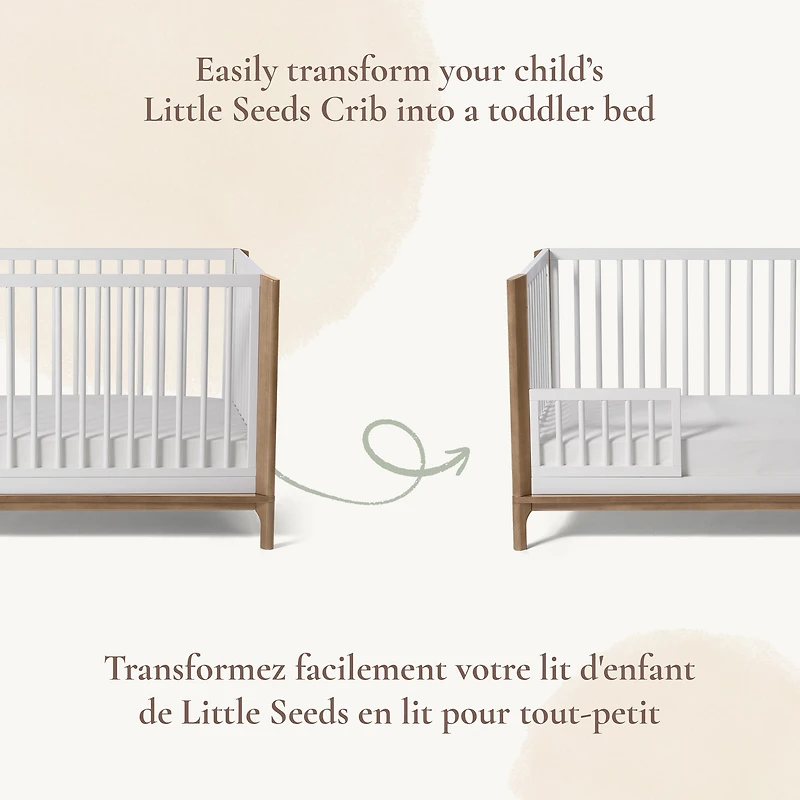 Toddler Bed Guardrail with Spindles - White