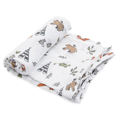 Couverture Mousseline Animaux Forêt