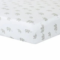 Crib Fitted Sheet - Grey Elephant