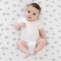 Crib Fitted Sheet - Grey Elephant