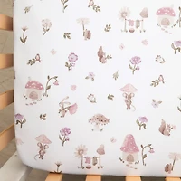 Drap Contour pour Lit de Bébé - Champignons