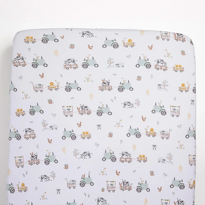 Drap Contour pour Lit de Bébé - Tracteurs
