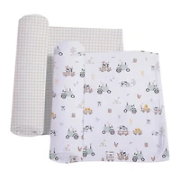 2-pack Jersey Swaddle - Tractor Ride