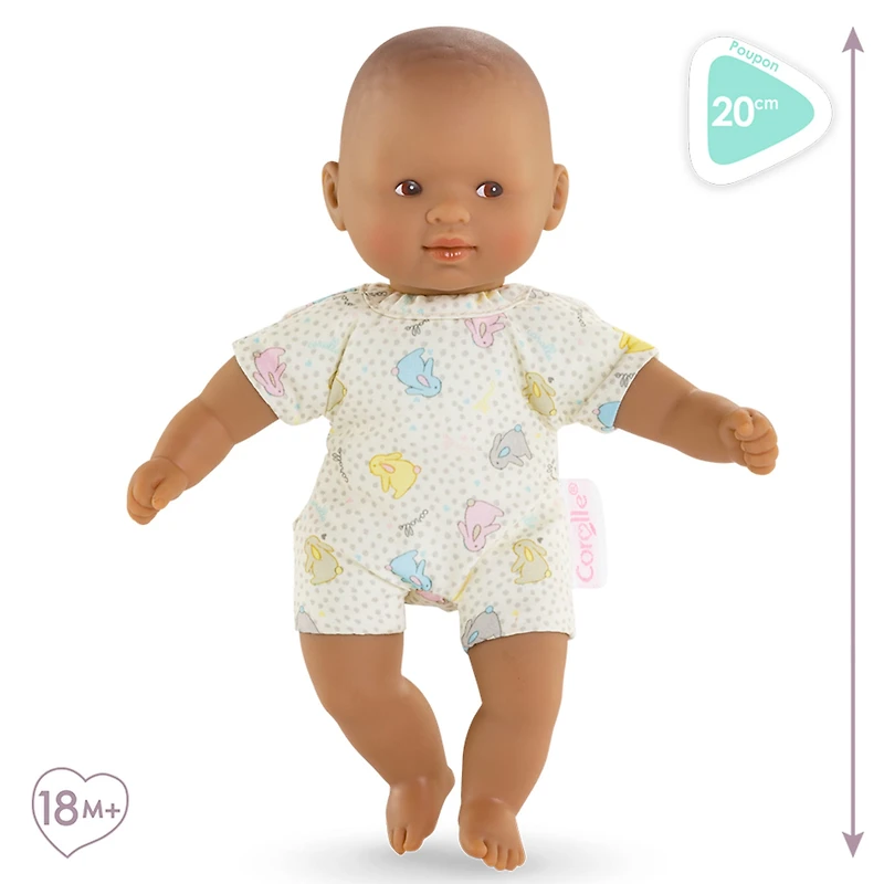 Mon Premier Poupon - Mini Calin - Bunnies Brown Eyes 8"