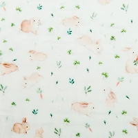 Bamboo Muslin Fitted Crib Sheet - Bunny Meadow