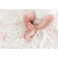 Bamboo Muslin Fitted Crib Sheet - Bunny Meadow