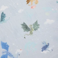 Drap Contour pour Lit de Bébé - Mousseline Bambou Dragons