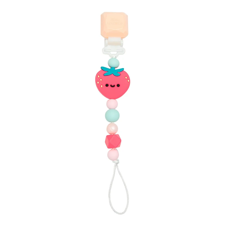 Silicone Pacifier Clip - Strawberry