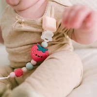Silicone Pacifier Clip - Strawberry