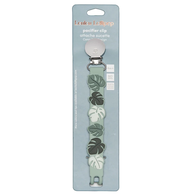 Silicone Pacifier Clip - Monstera