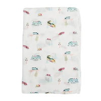 Bamboo Muslin Swaddle Blanket - All Aboard 