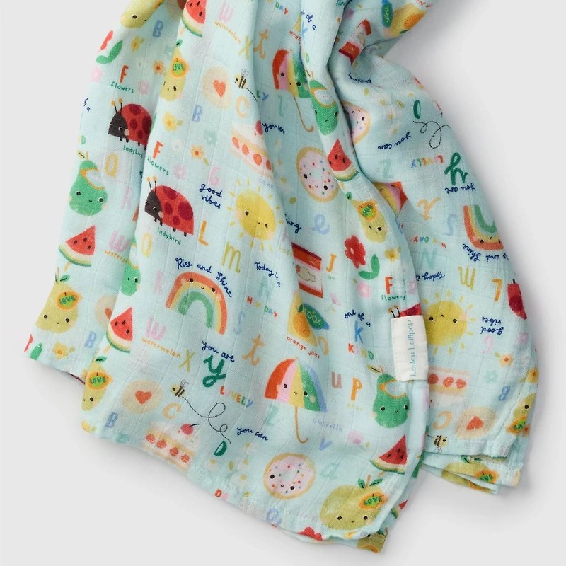 Couverture Mouseline Bambou - Alphabet Smile