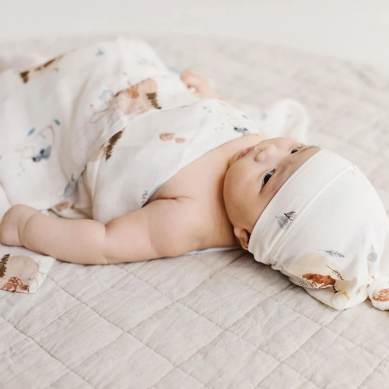 Bamboo Muslin Swaddle Blanket - Cozy Forest