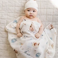 Bamboo Muslin Swaddle Blanket - Cozy Forest