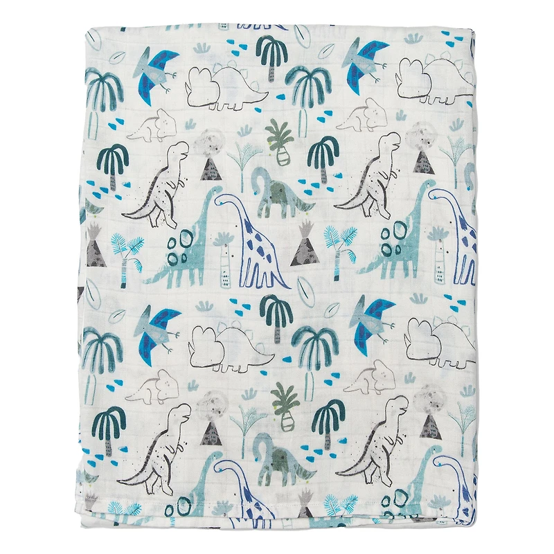 Couverture Mousseline Bambou - Dinosaures
