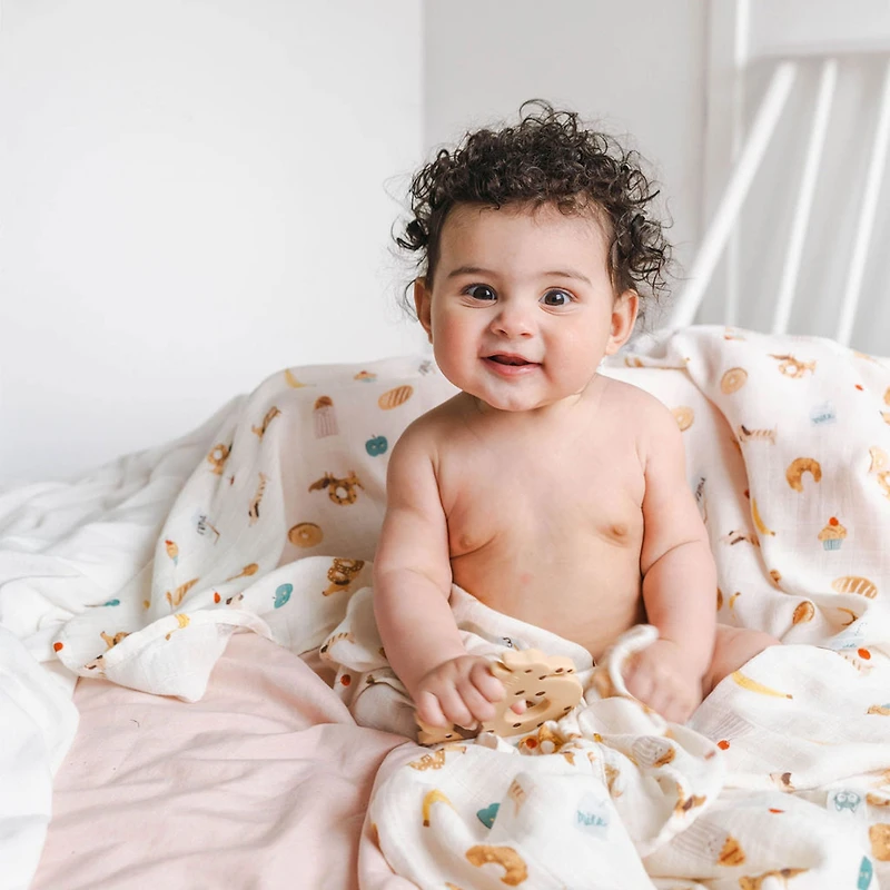 Bamboo Muslin Swaddle Blanket - Breakfast