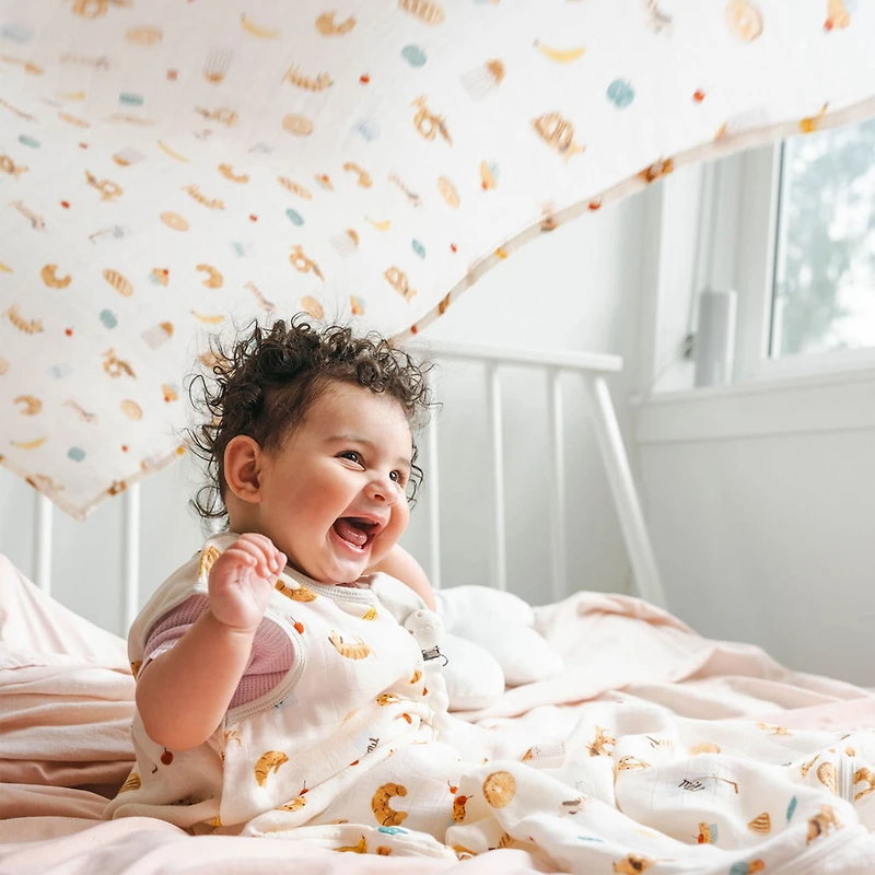 Bamboo Muslin Swaddle Blanket - Breakfast