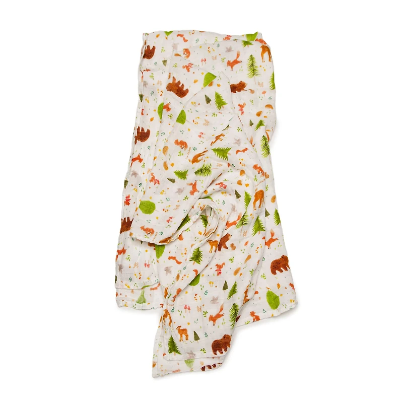 Bamboo Muslin Swaddle Blanket - Forest Friends