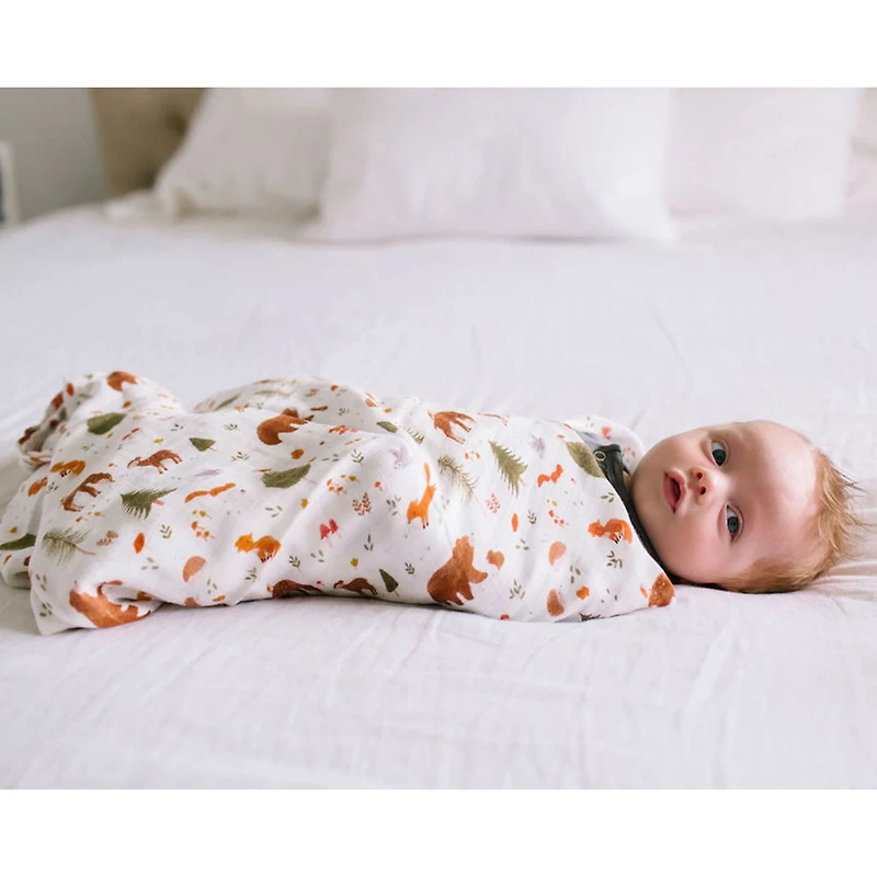 Bamboo Muslin Swaddle Blanket - Forest Friends