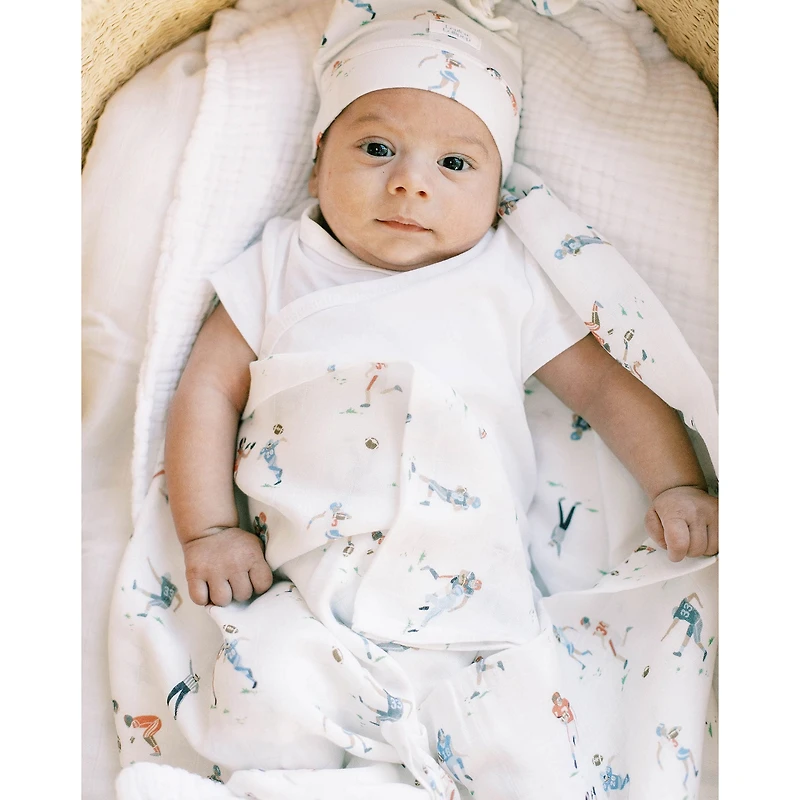 Bamboo Muslin Swaddle Blanket - Football