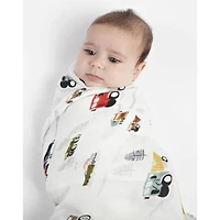 Bamboo Muslin Swaddle Blanket - Trucks