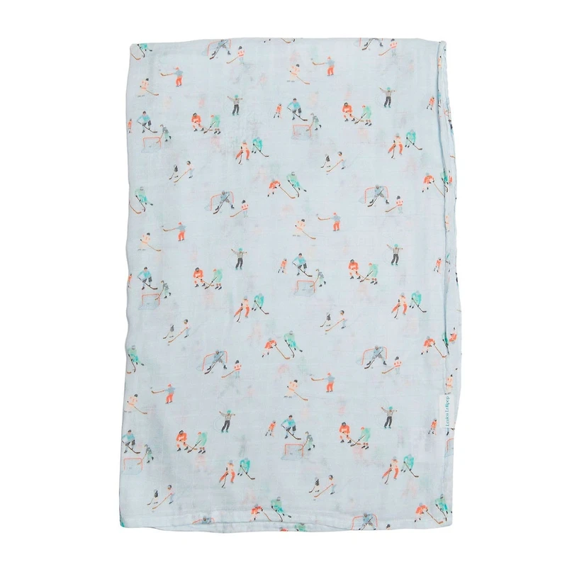 Bamboo Muslin Swaddle Blanket - Ice Hockey