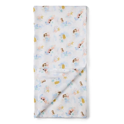 Bamboo Muslin Swaddle Blanket - Mermaids