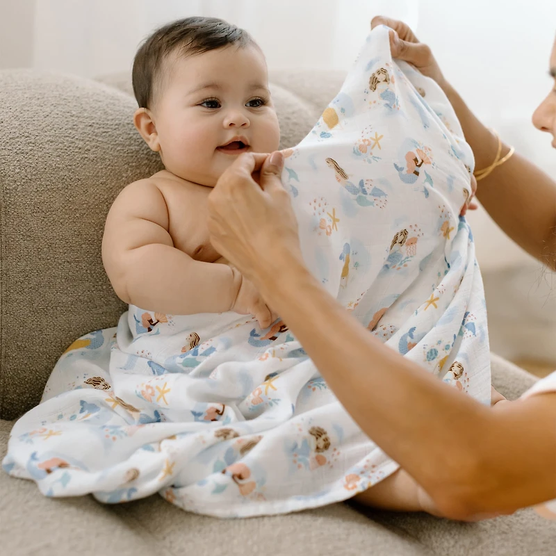 Bamboo Muslin Swaddle Blanket - Mermaids