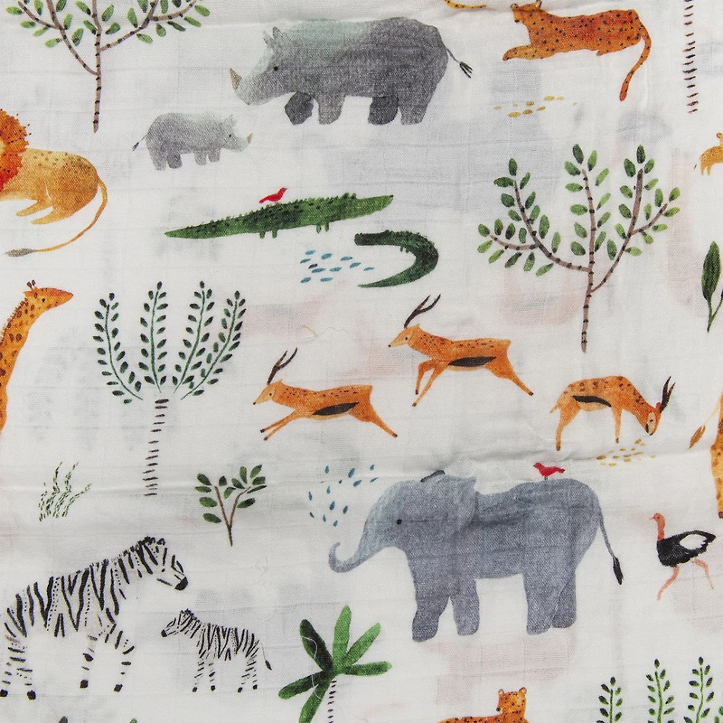 Bamboo Muslin Swaddle Blanket - Safari