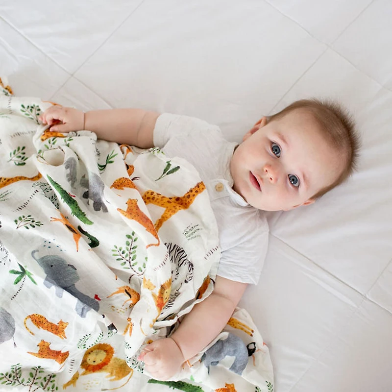 Bamboo Muslin Swaddle Blanket - Safari