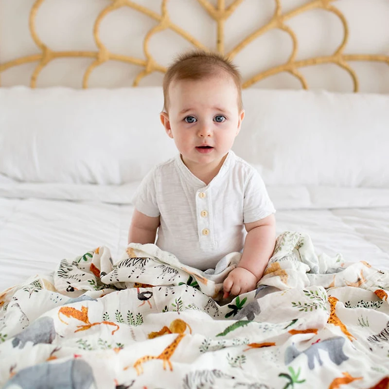 Bamboo Muslin Swaddle Blanket - Safari