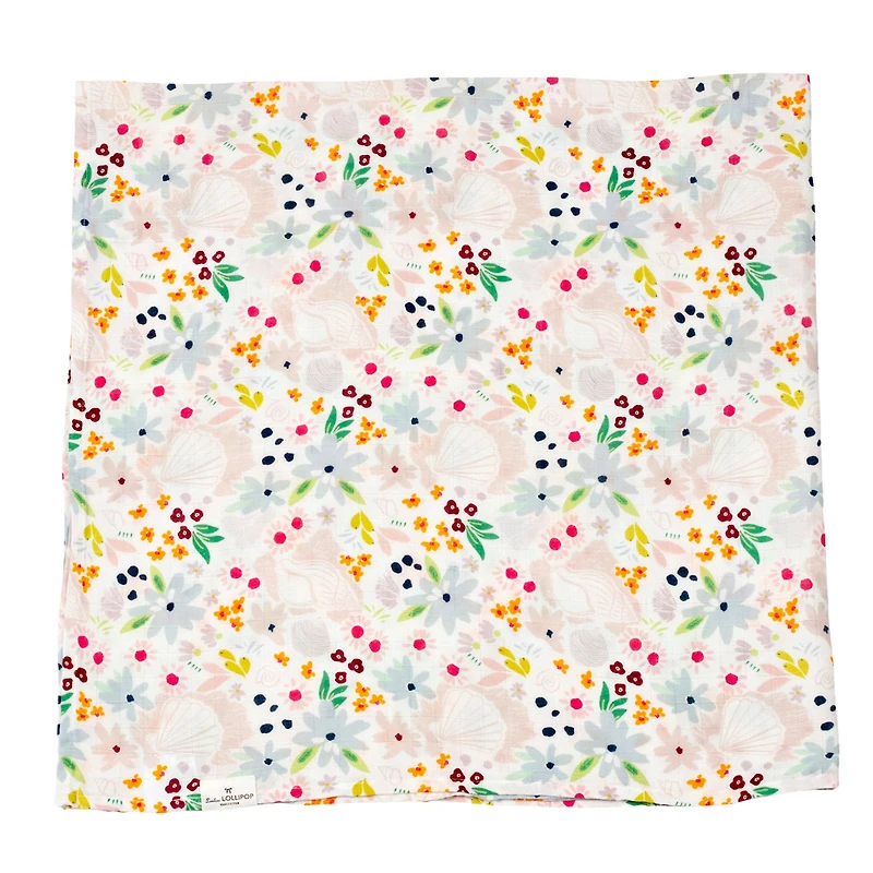 Couverture Mousseline Bambou - Coquillage Floral