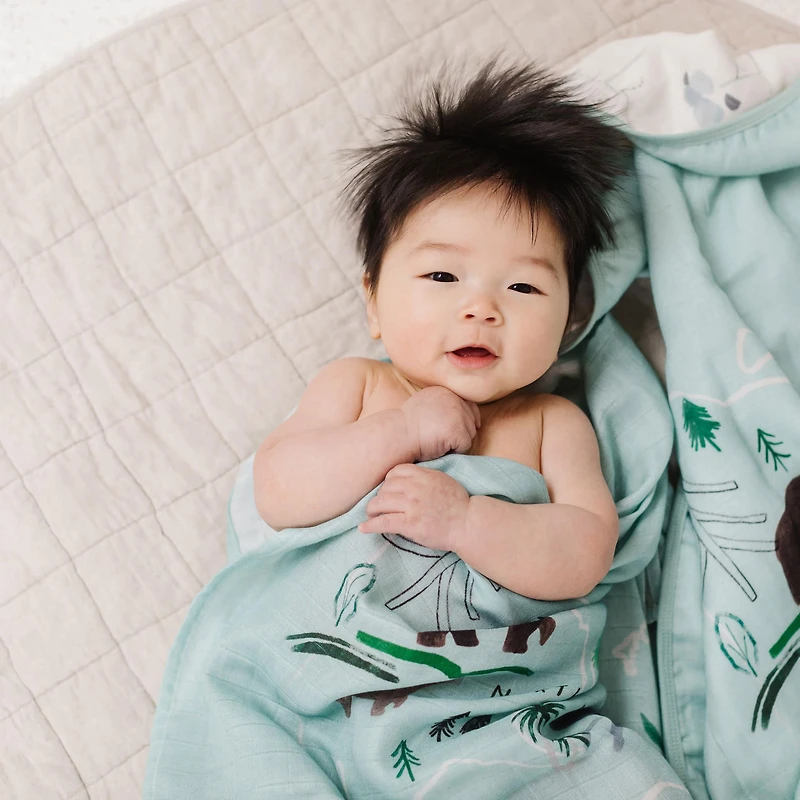 Bamboo Muslin Swaddle Blanket - Map Monde
