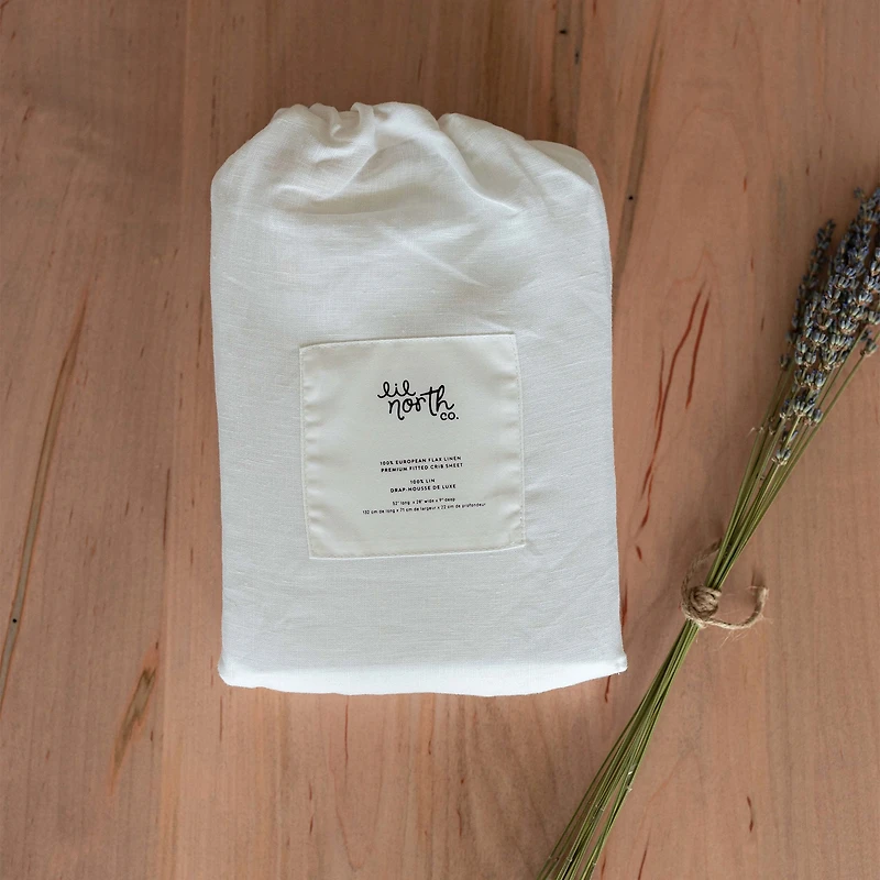 White Linen Crib Sheet