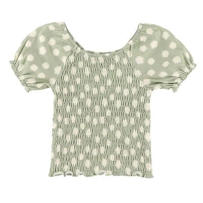 Dreamer Printed Sage Top 7-14y