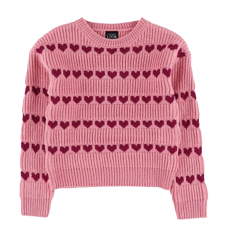 Pull Tricot Romance Coeurs 7-14ans