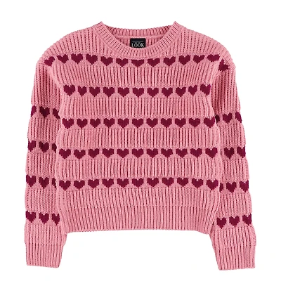 Pull Tricot Romance Coeurs 7-14ans