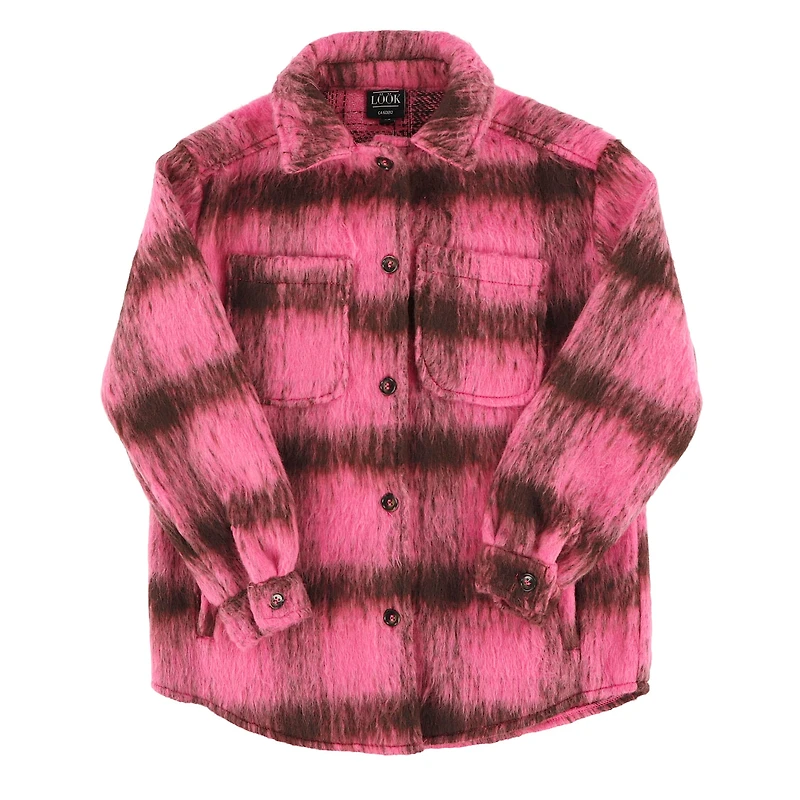 Plaid Bow & Blush Shacket 7-14